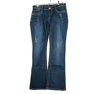 Seven Womens Size 6 Bell Bottom Jeans Mid Rise Stretch Blue Denim Flare Y2K